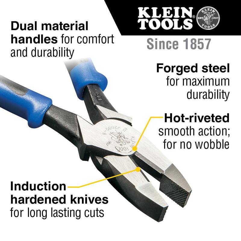 Herramientas Klein 8 pulgadas. Pinzas de corte lateral de trabajo pesado Journeyman - J20008