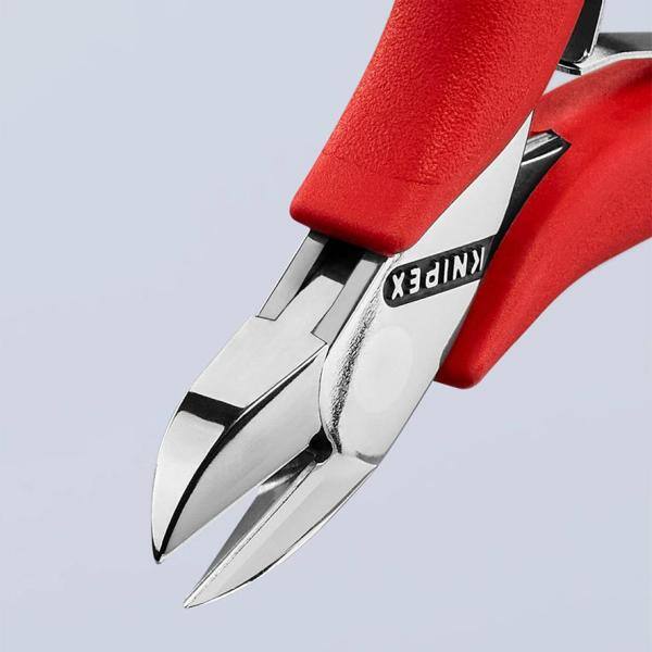 Cortadores diagonales de electrónica KNIPEX de 4-1/2 pulgadas con cabeza redonda y corte al ras - 77 21 115 N
