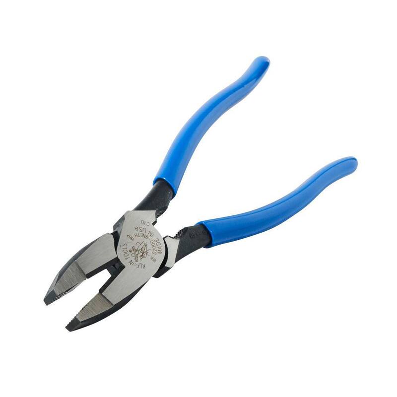 Herramientas Klein 9 pulgadas. Alicate de corte lateral de alto apalancamiento Serie 2000 Lineman's Bolt-Thread Holding - D2000-9NETH