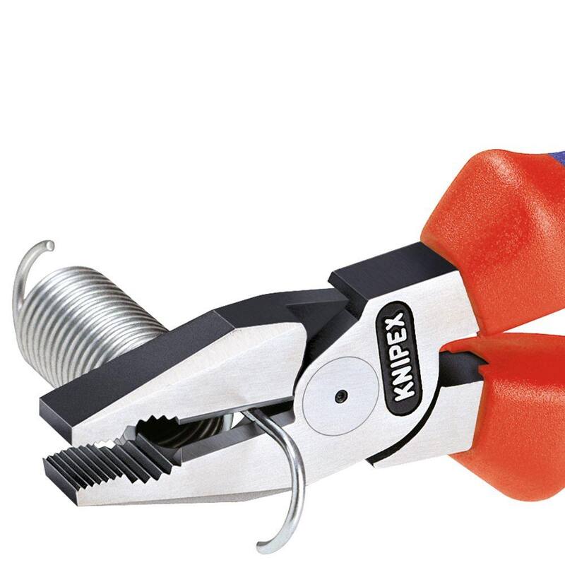 Pinzas combinadas de alto apalancamiento KNIPEX de 7 pulgadas con mangos con agarre cómodo - 02 02 180