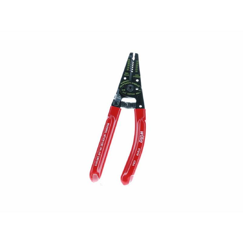 Pinzas de pelado y corte con resorte de retorno Wiha de 7 pulgadas con agarre clásico - 57818