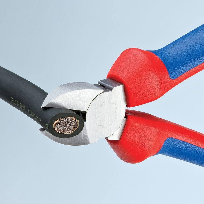 KNIPEX Cortadores diagonales de acero forjado de servicio pesado de 6-1/4 pulgadas con filo de corte de 62 HRC y agarre de confort multicompuesto - 70 02 160