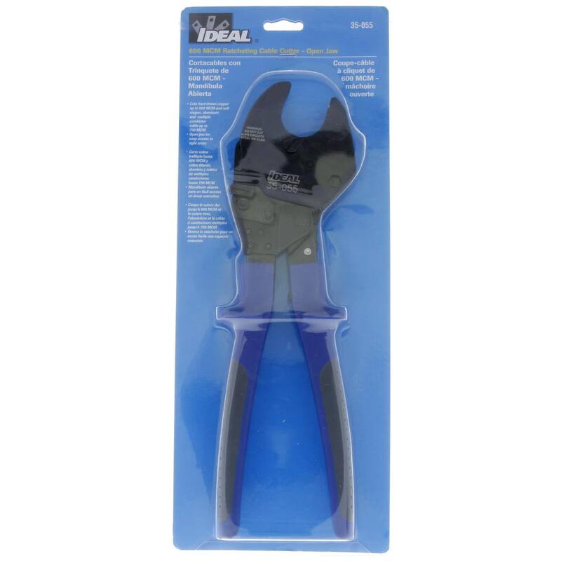 Cortador de cables de mordaza abierta con trinquete IDEAL 600 MCM - 35-055