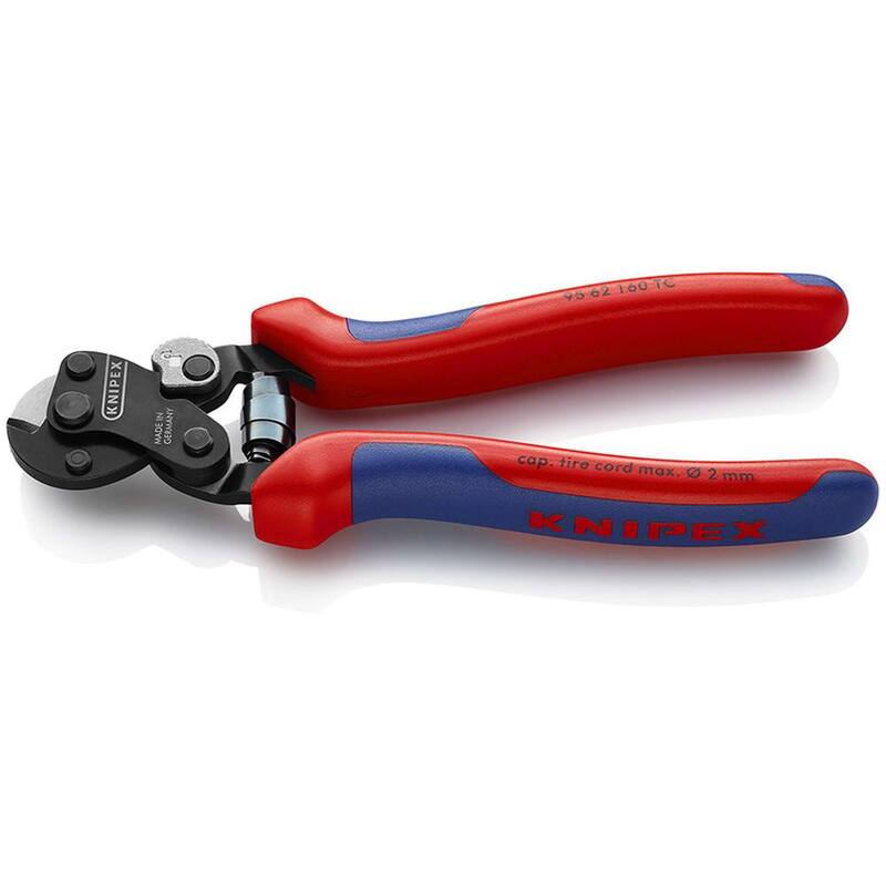 Cortador de cable de acero de 6-1/4 pulgadas KNIPEX Cortador de cordón de llanta - 95 62 160 TC