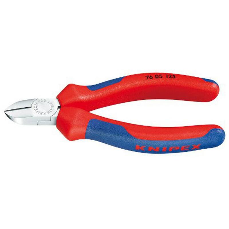 Pinzas diagonales para electrónica de KNIPEX de 5 pulgadas con agarre cómodo - 76 05 125