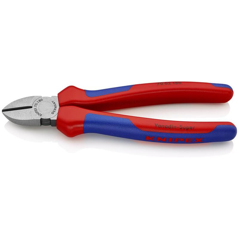 Cortadores diagonales KNIPEX de 7-1/4 pulgadas con mangos de agarre cómodo - 70 02 180
