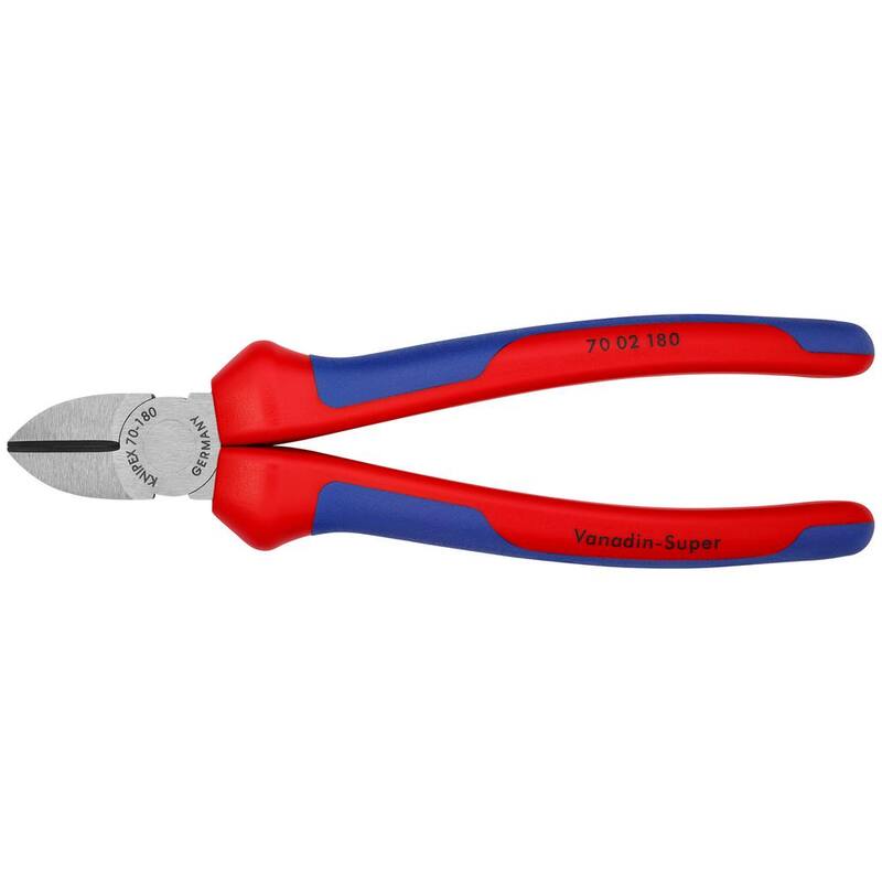 Cortadores diagonales KNIPEX de 7-1/4 pulgadas con mangos de agarre cómodo - 70 02 180