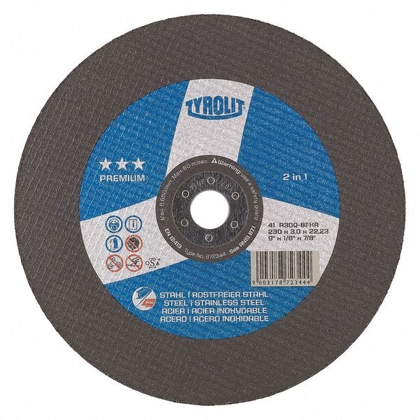 Rueda de esmerilado Radiac Abrasives, tipo 27, 9"x7/8", grano 30, paquete de 10 - 34301981