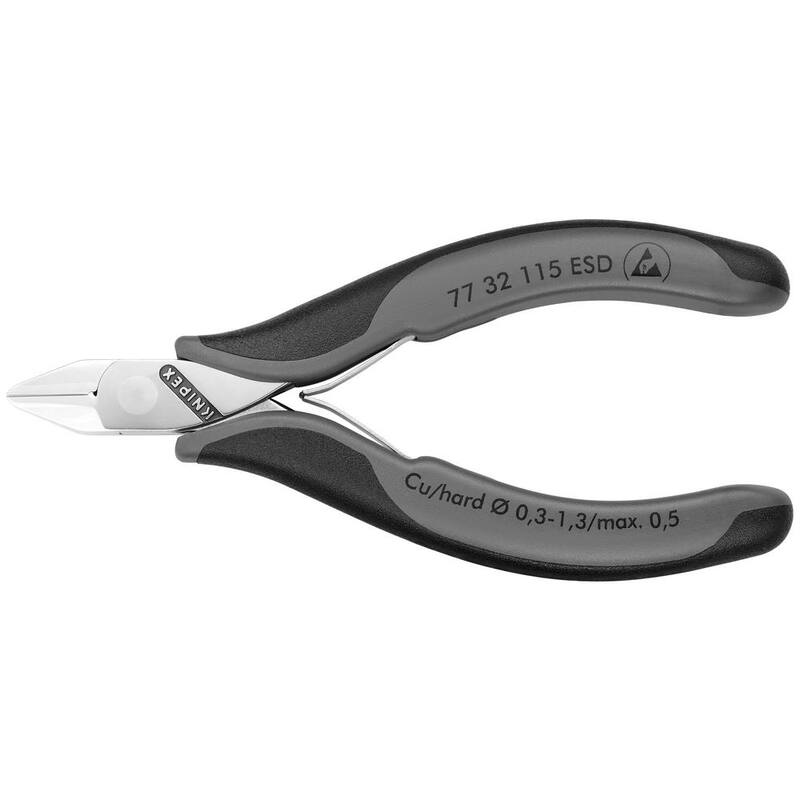 Pinzas diagonales para electrónica de 4-1/2 pulg. KNIPEX con mangos ESD - 77 32 115 ESD