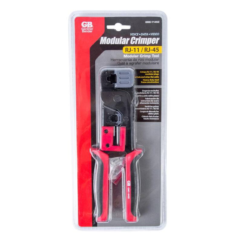 Gardner Bender Premium Metal RG11 RJ45 Modular Plug Crimper - GMC-1145D

Criminador de enchufe modular RJ45 RG11 de metal premium de Gardner Bender - GMC-1145D