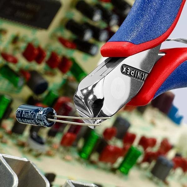 KNIPEX Cortadores de precisión para electrónica de 4-1/2 pulgadas con agarre cómodo - 64 42 115.
