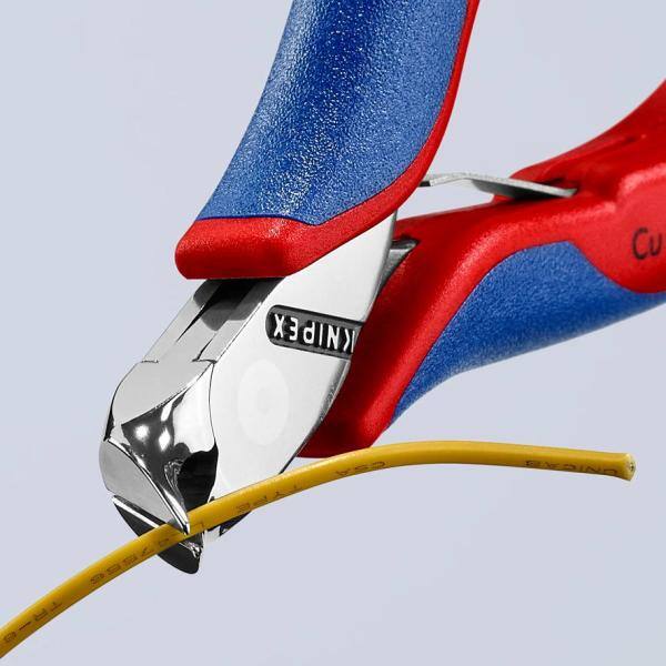 KNIPEX Cortadores de precisión para electrónica de 4-1/2 pulgadas con agarre cómodo - 64 42 115.