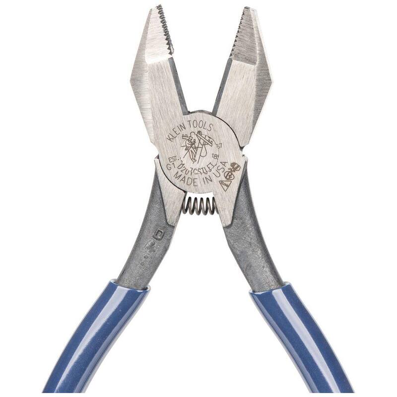 Herramientas Klein 9 pulgadas. Pinzas de armado con varilla para trabajadores de hierro, mano izquierda, resorte cargado - D201-7CSTLFT