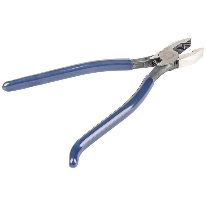 Herramientas Klein 9 pulgadas. Pinzas de armado con varilla para trabajadores de hierro, mano izquierda, resorte cargado - D201-7CSTLFT