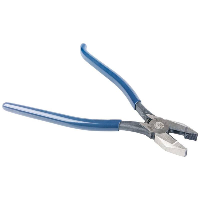 Herramientas Klein 9 pulgadas. Pinzas de armado con varilla para trabajadores de hierro, mano izquierda, resorte cargado - D201-7CSTLFT