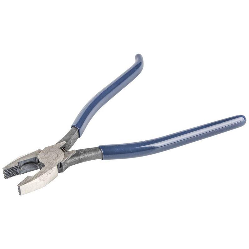 Herramientas Klein 9 pulgadas. Pinzas de armado con varilla para trabajadores de hierro, mano izquierda, resorte cargado - D201-7CSTLFT