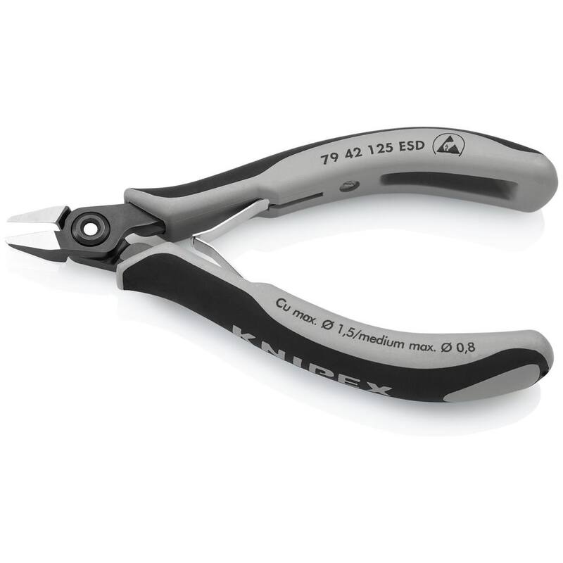 Pinzas diagonales de precisión para electrónica de 5 pulgadas KNIPEX con mangos ESD - 79 42 125 ESD