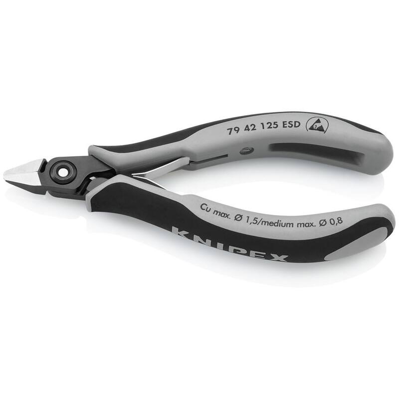 Pinzas diagonales de precisión para electrónica de 5 pulgadas KNIPEX con mangos ESD - 79 42 125 ESD