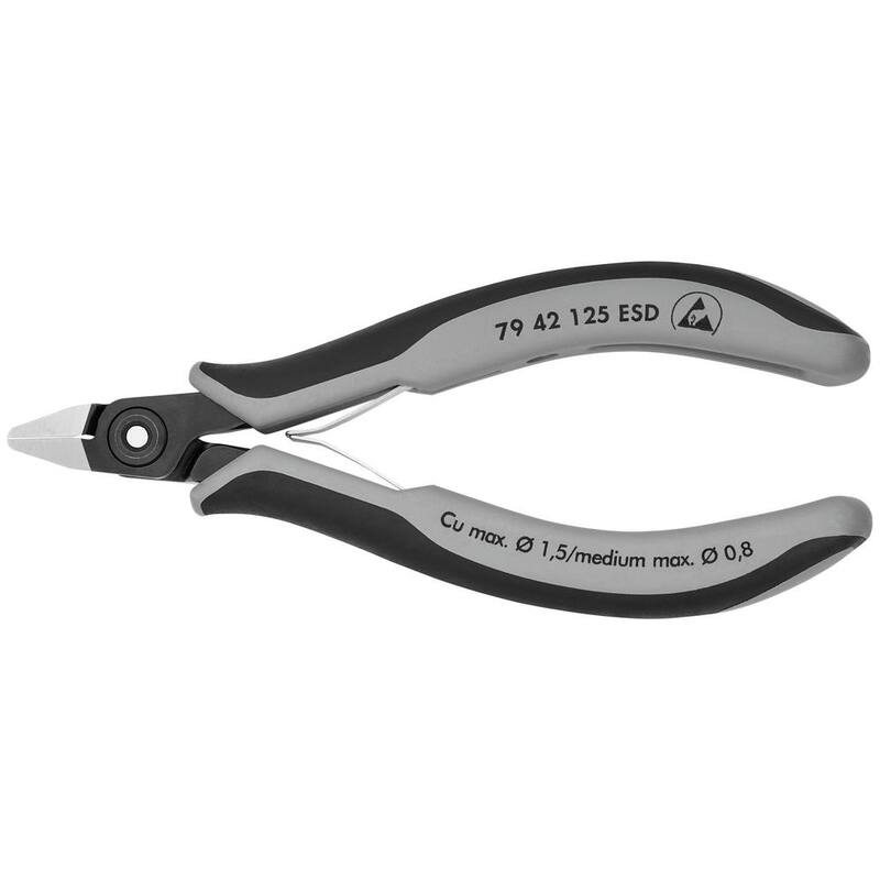 Pinzas diagonales de precisión para electrónica de 5 pulgadas KNIPEX con mangos ESD - 79 42 125 ESD