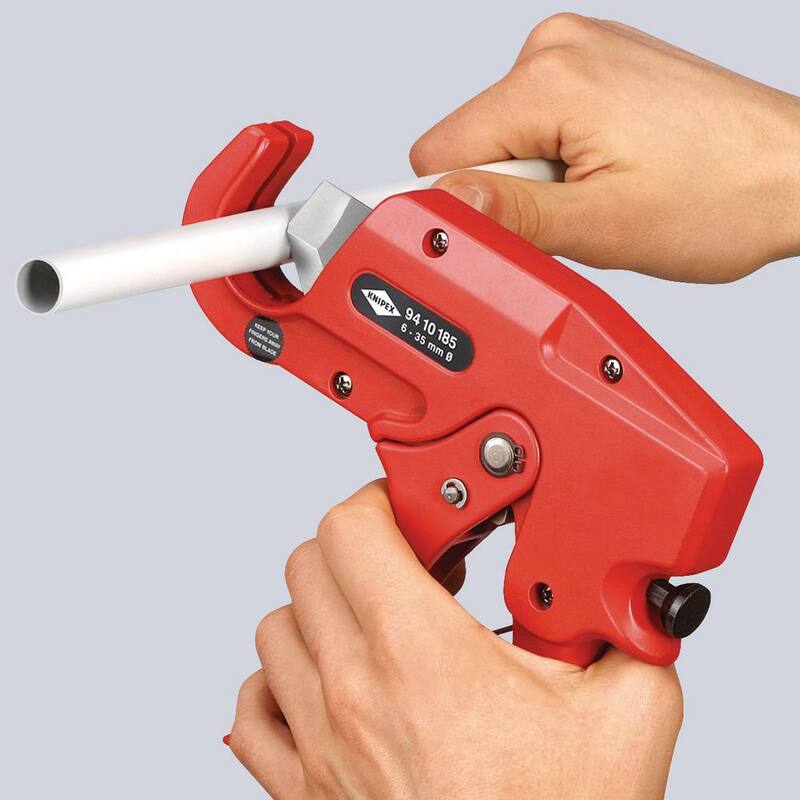 Cortador de tubos de plástico KNIPEX de 7-1/4 pulgadas con empuñadura de pistola - 94 10 185