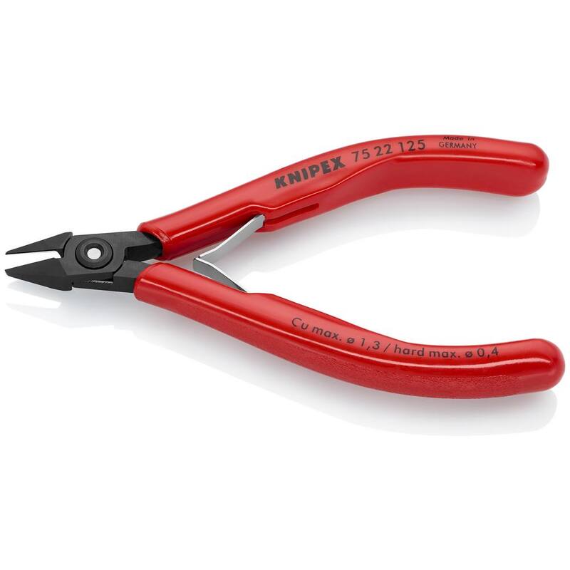 Pinzas diagonales para electrónicos KNIPEX de 5 pulgadas con mangos de plástico - 75 22 125