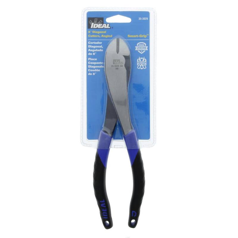 Pinza de corte diagonal con cabeza en ángulo IDEAL de 8 pulgadas con agarre inteligente - 35-3029