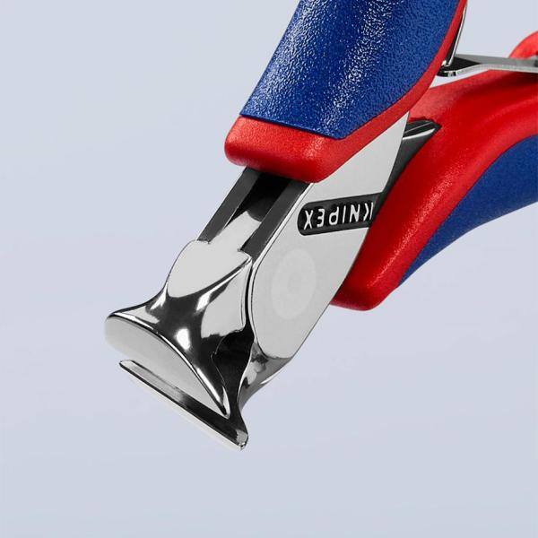 Cortadores oblicuos para electrónica de 4-3/4 pulgadas de KNIPEX con mangos de agarre cómodo - 62 12 120.