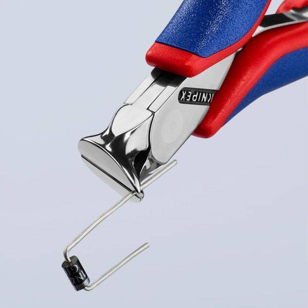 Cortadores oblicuos para electrónica de 4-3/4 pulgadas de KNIPEX con mangos de agarre cómodo - 62 12 120.