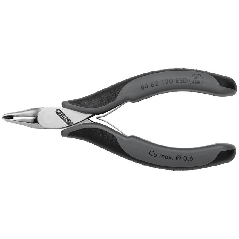 KNIPEX 4-3/4 in. Cortadores de extremo para electrónica con mangos ESD - 64 62 120 ESD