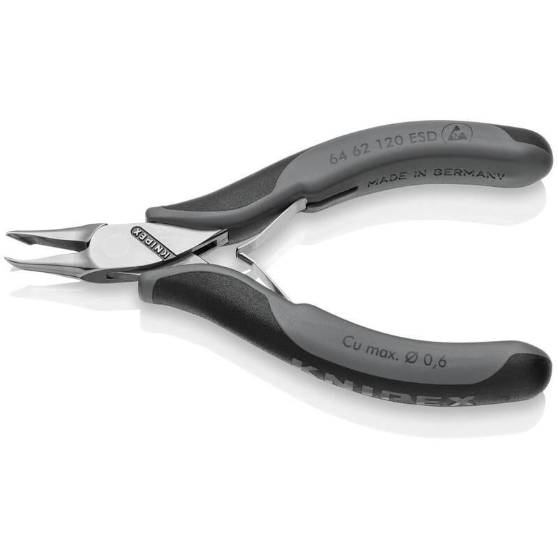 KNIPEX 4-3/4 in. Cortadores de extremo para electrónica con mangos ESD - 64 62 120 ESD