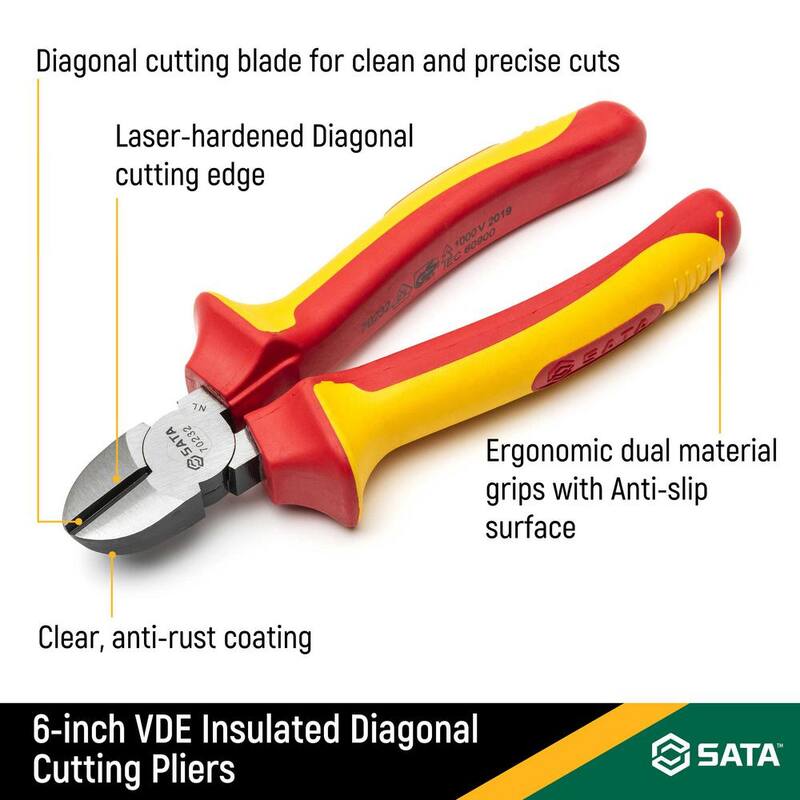 Pinzas de corte diagonal aisladas VDE de 1000 voltios SATA de 6 pulgadas - ST70232ST
