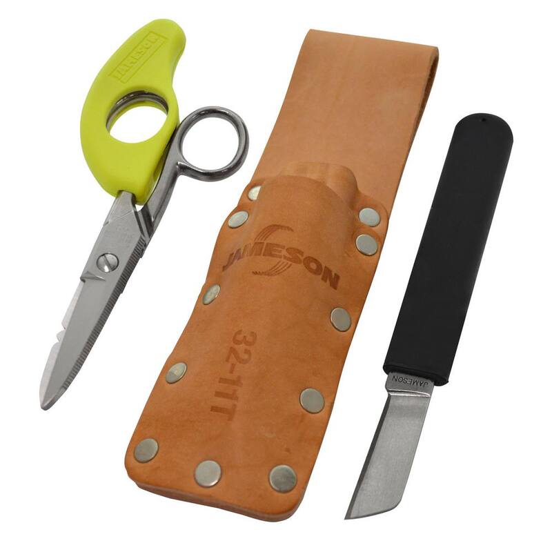 Kit de empalmador de cable Jameson, 5-1/4 pulgadas con bolsa de cuero con lazo para túneles - 32-43NS
