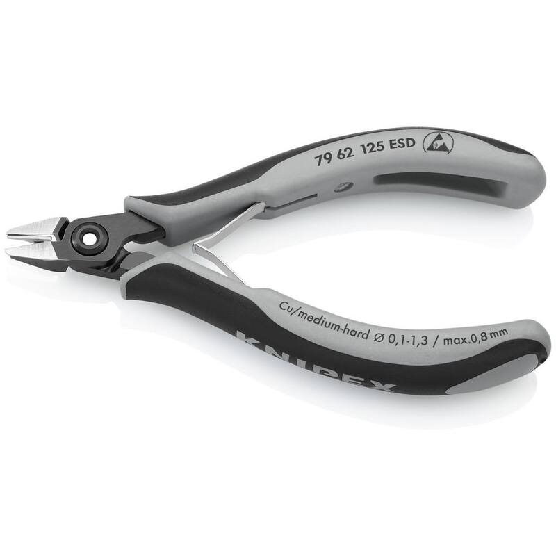 Pinzas diagonales de precisión para electrónica de 5 pulgadas KNIPEX con mangos ESD - 79 62 125 ESD