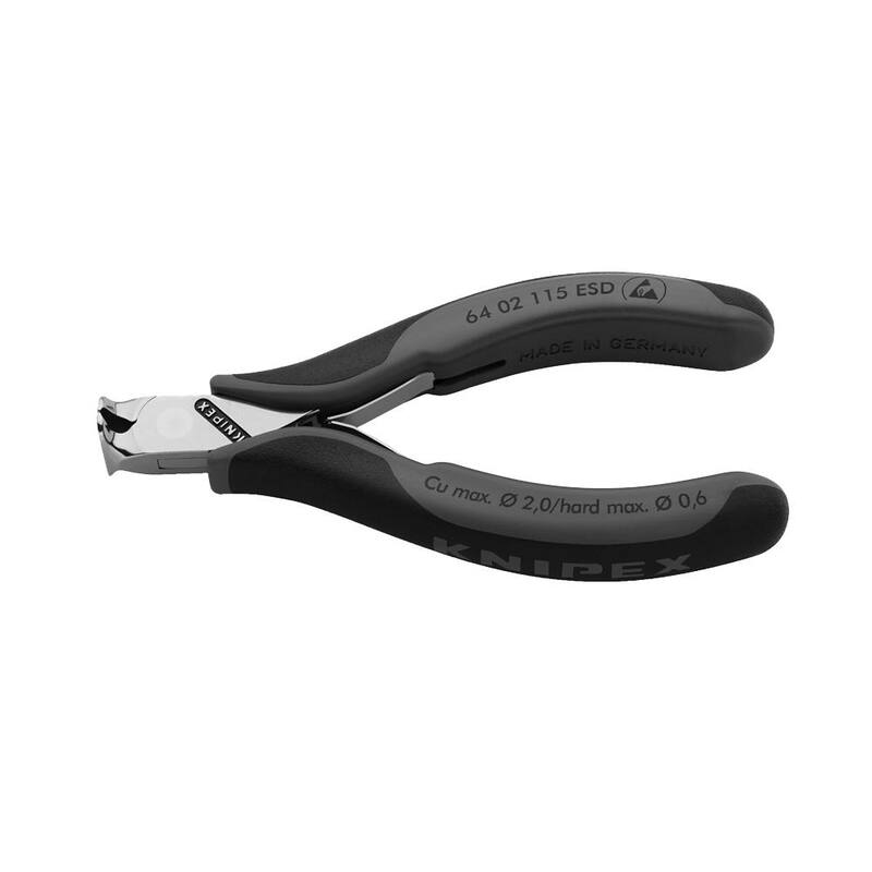 Pinzas cortadoras para electrónica KNIPEX de 4-1/2 pulgadas con mangos ESD - 64 02 115 ESD