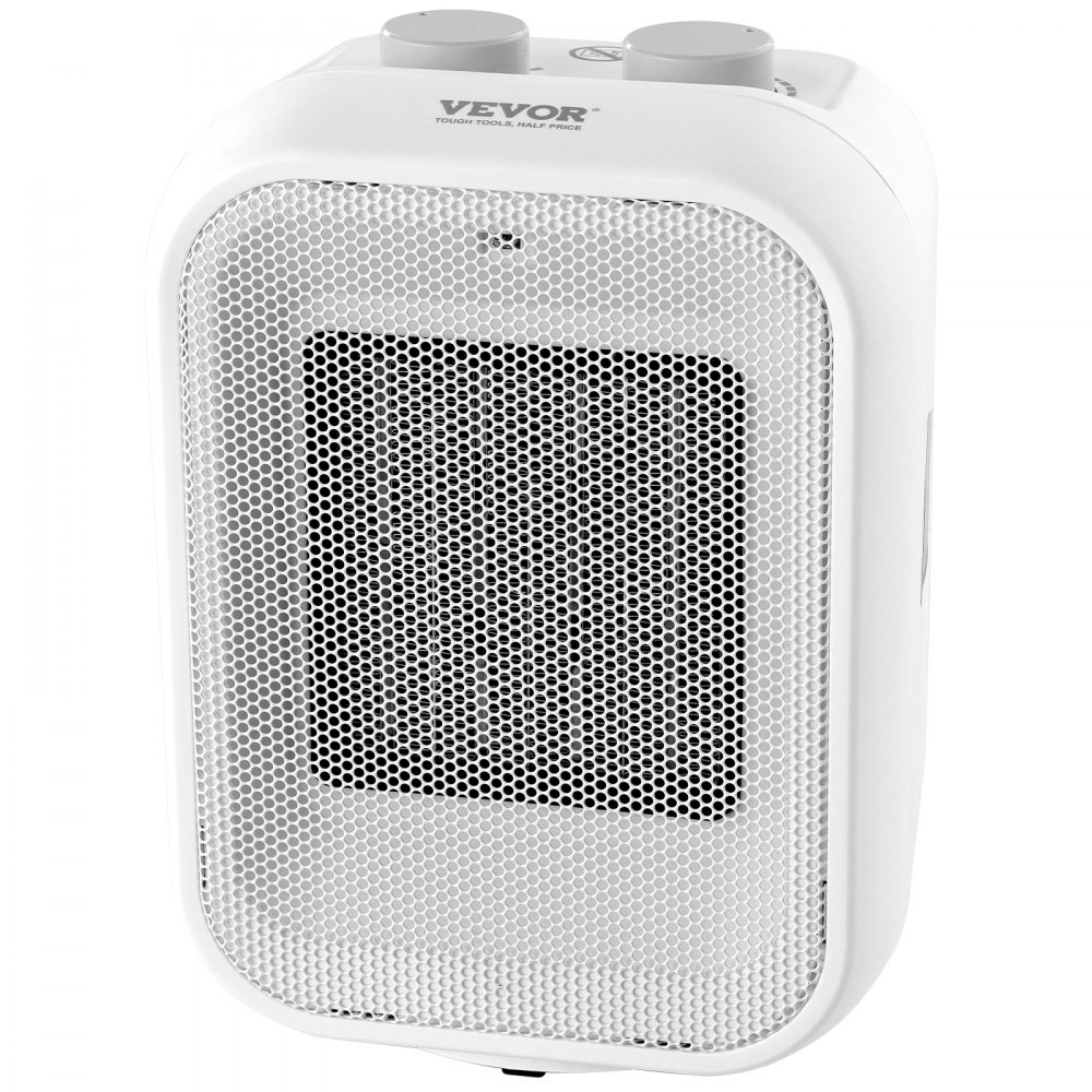 VEVOR Portable Electric Space Heater with Thermostat, 1000W/1500W 2-Level Adjustable Quiet Ceramic Heater Fan, 9 in Tip-Over Shutdown Flame-Retardant PP Small Heaters for Office Room Desk Indoor Use - JXKDDJRQ15005M880V1