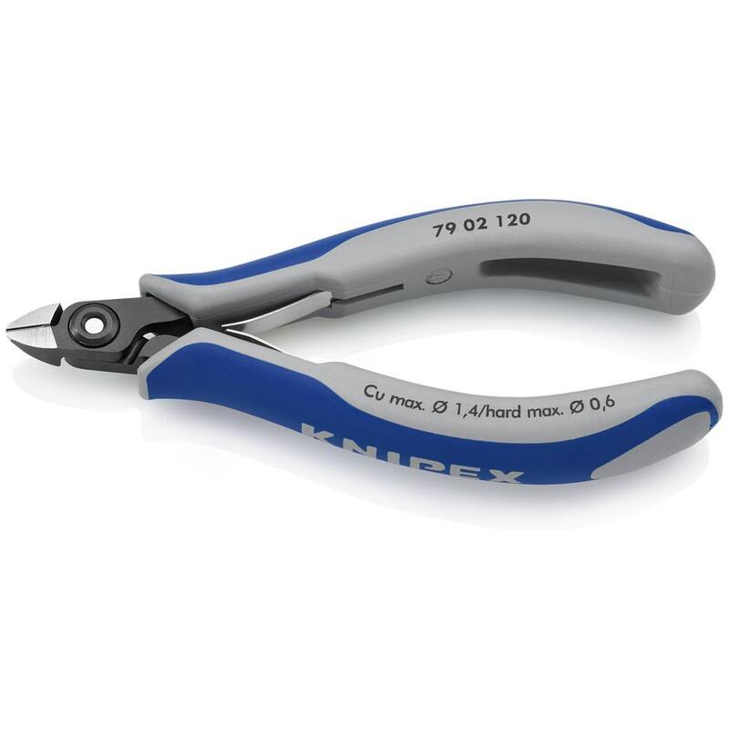 Pinzas diagonales de corte de precisión para electrónica KNIPEX de 4-3/4 pulgadas con mangos de agarre cómodo - 79 02 120