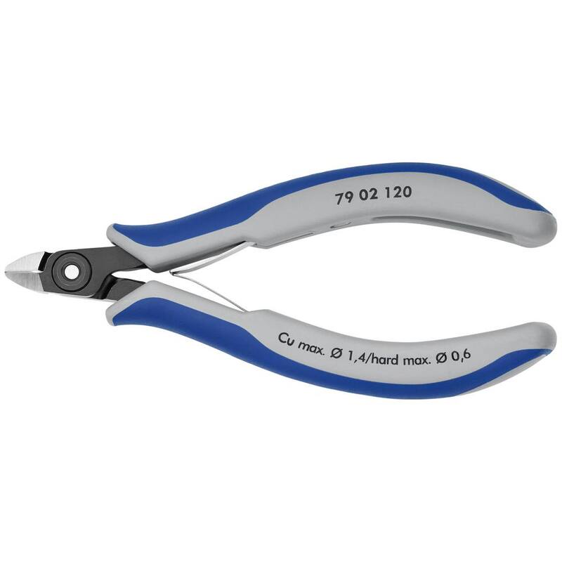 Pinzas diagonales de corte de precisión para electrónica KNIPEX de 4-3/4 pulgadas con mangos de agarre cómodo - 79 02 120