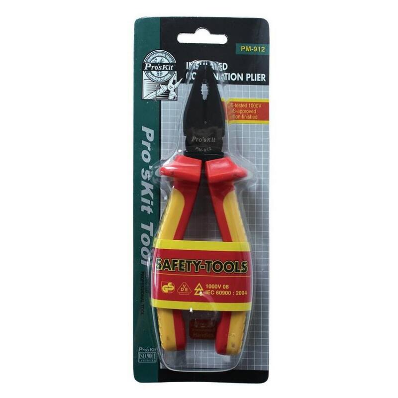 Alicates combinados aislados de 6.25 pulgadas y 1000 voltios Pro'sKit - 902-204