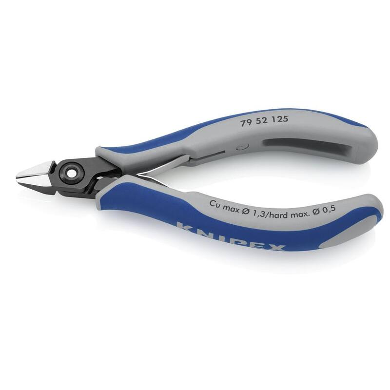 Pinzas diagonales de corte de precisión para electrónica de 5 pulgadas KNIPEX con mangos de agarre cómodo - 79 52 125