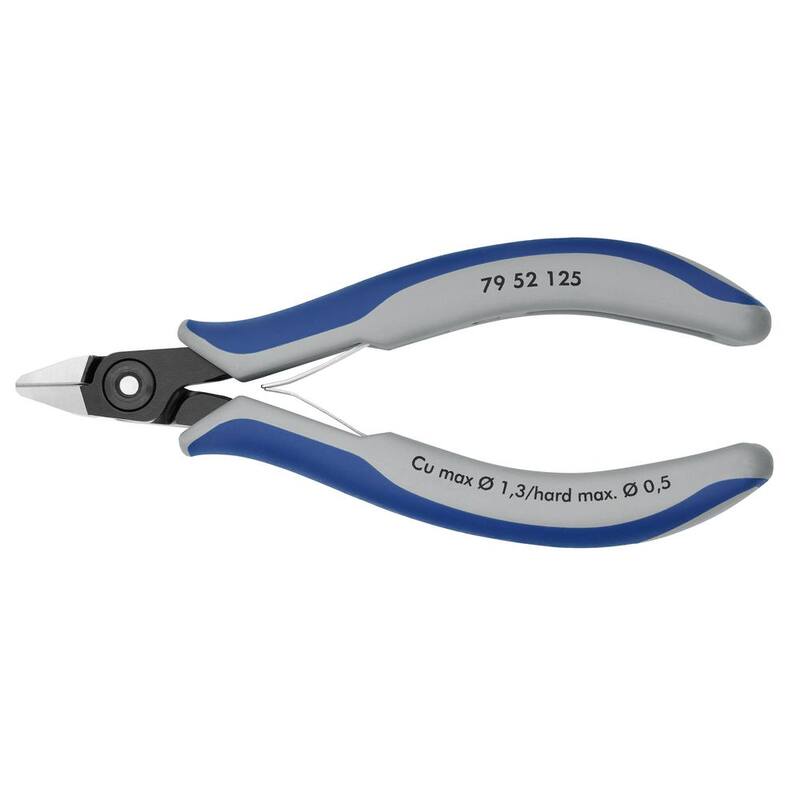 Pinzas diagonales de corte de precisión para electrónica de 5 pulgadas KNIPEX con mangos de agarre cómodo - 79 52 125