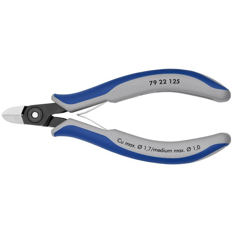 Cortadores diagonales de precisión para electrónica de 5 pulgadas KNIPEX con mangos de agarre cómodo - 79 32 125.