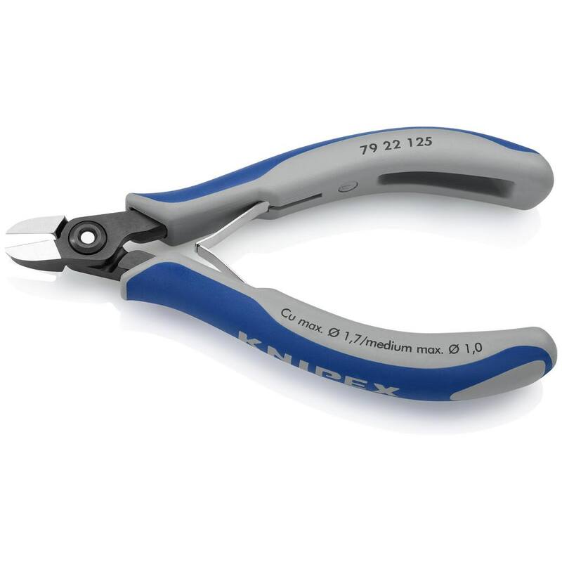 Cortadores diagonales de precisión para electrónica de 5 pulgadas KNIPEX con mangos de agarre cómodo - 79 32 125.