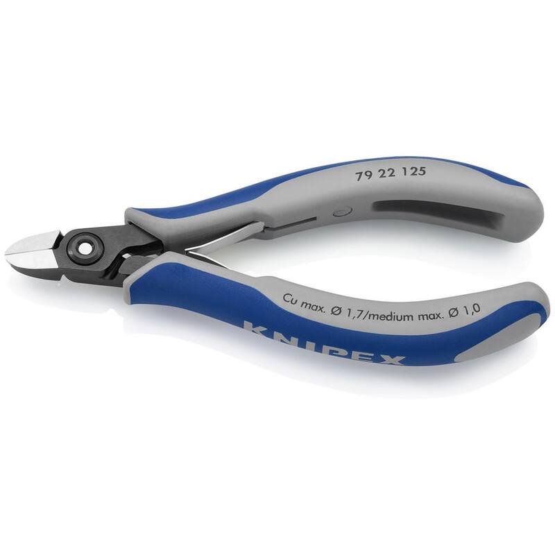 Cortadores diagonales de precisión para electrónica de 5 pulgadas KNIPEX con mangos de agarre cómodo - 79 32 125.