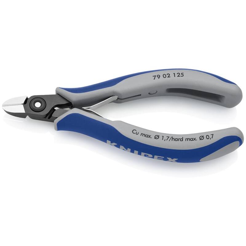 Pinzas diagonales de corte de precisión para electrónica KNIPEX de 5 pulgadas con mangos ergonómicos - 79 02 125