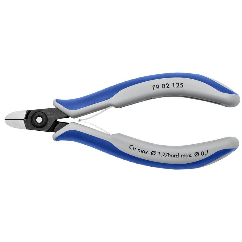 Pinzas diagonales de corte de precisión para electrónica KNIPEX de 5 pulgadas con mangos ergonómicos - 79 02 125