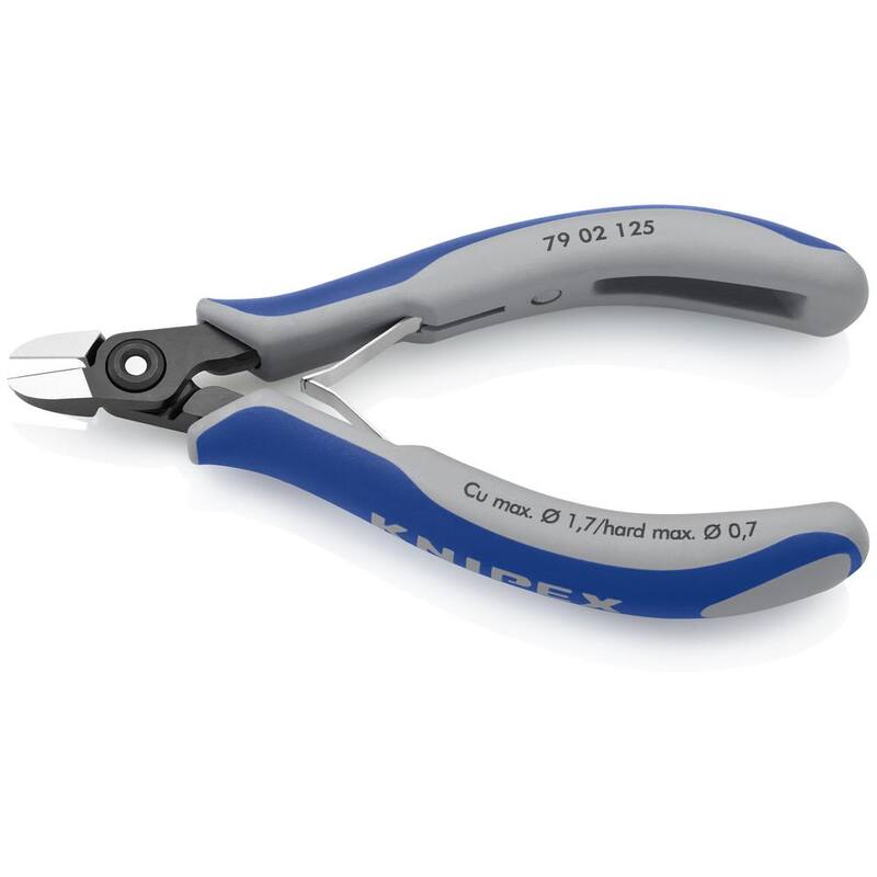 Pinzas diagonales de corte de precisión para electrónica KNIPEX de 5 pulgadas con mangos ergonómicos - 79 02 125