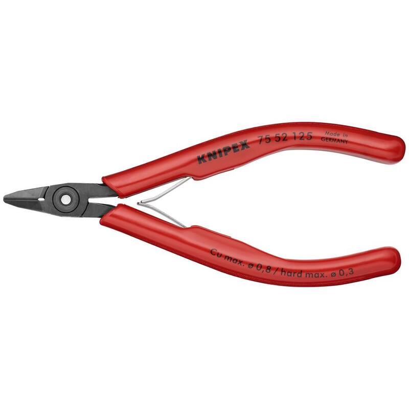 Pinzas diagonales de electrónica KNIPEX de 5 pulgadas con mangos de agarre de plástico - 75 52 125