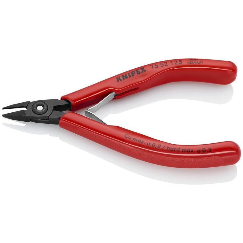 Pinzas diagonales de electrónica KNIPEX de 5 pulgadas con mangos de agarre de plástico - 75 52 125