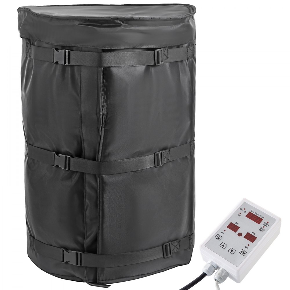 VEVOR Drum Heater Cover,55 Gal Drum Heater Blanket 145° F Adjustable Oil Pail Heater Band 5kg 84inch Barrel Heater with Temperature Controller, Oxford Cloth, Top Cover, for Oil Drum, 1.3KW, 120V - YTJRT55GLKT63DM01V1