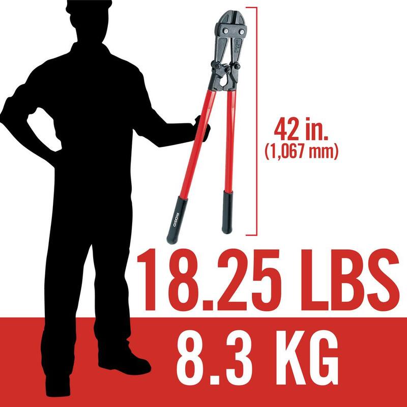 Cortador de pernos pesado modelo S42 de RIDGID de 42 pulgadas con mandíbulas de acero aleado endurecido y agarres de control, capacidad de corte máximo de 11/16 pulgadas - 14238